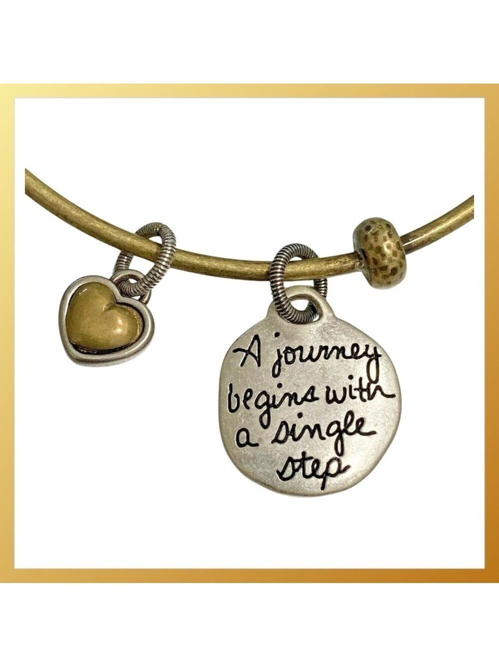 Brighton "A Journey Begins With a Single Step" Charm Bangle Bracelet 0976